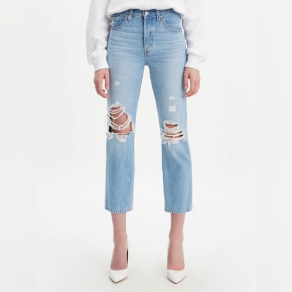 Levi’s 501 Cropped Ripped Jeans